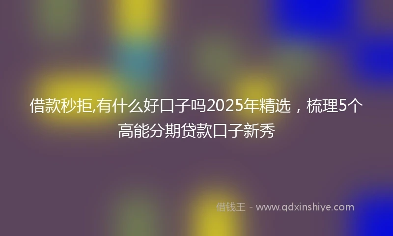 借款秒拒,有什么好口子吗2025年精选，梳理5个高能分期贷款口子新秀