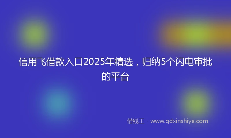 信用飞借款入口2025年精选，归纳5个闪电审批的平台