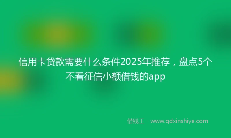 信用卡贷款需要什么条件2025年推荐，盘点5个不看征信小额借钱的app