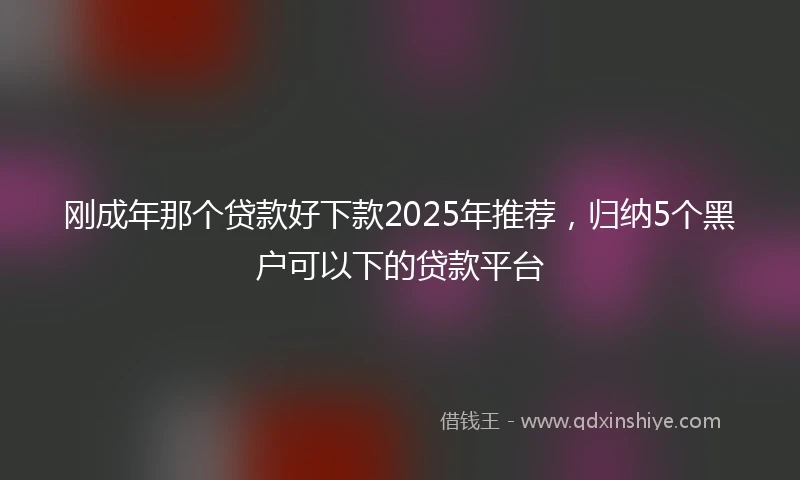 刚成年那个贷款好下款2025年推荐，归纳5个黑户可以下的贷款平台