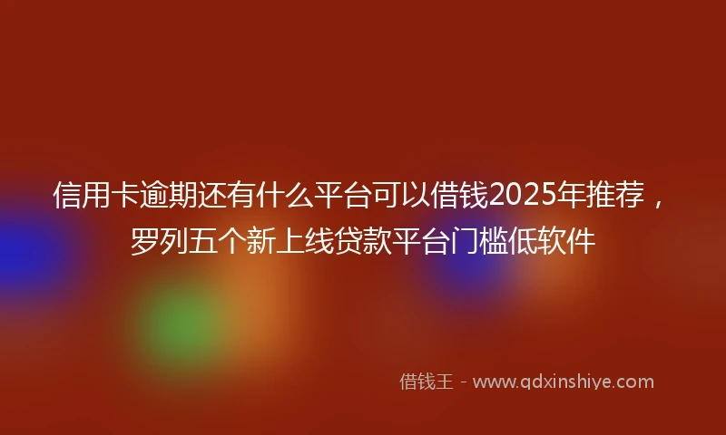 信用卡逾期还有什么平台可以借钱2025年推荐，罗列五个新上线贷款平台门槛低软件