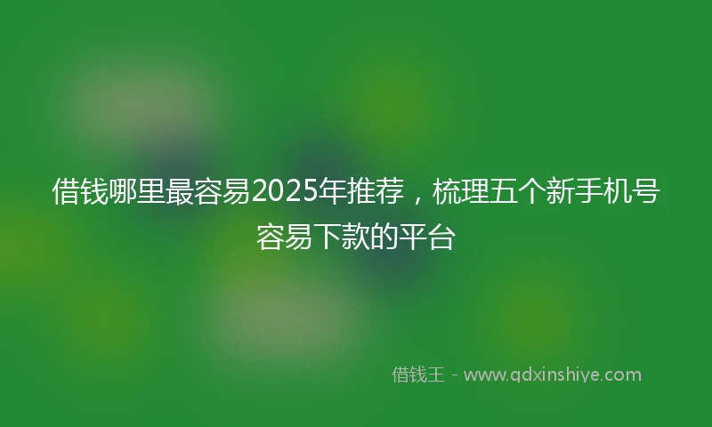 借钱哪里最容易2025年推荐，梳理五个新手机号容易下款的平台