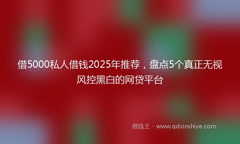 借5000私人借钱2025年推荐，盘点5个真正无视风控黑白的网贷平台