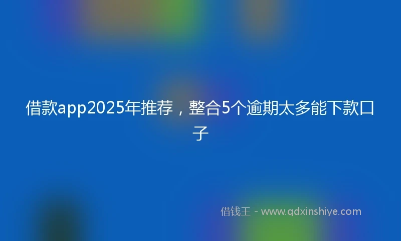 借款app2025年推荐，整合5个逾期太多能下款口子