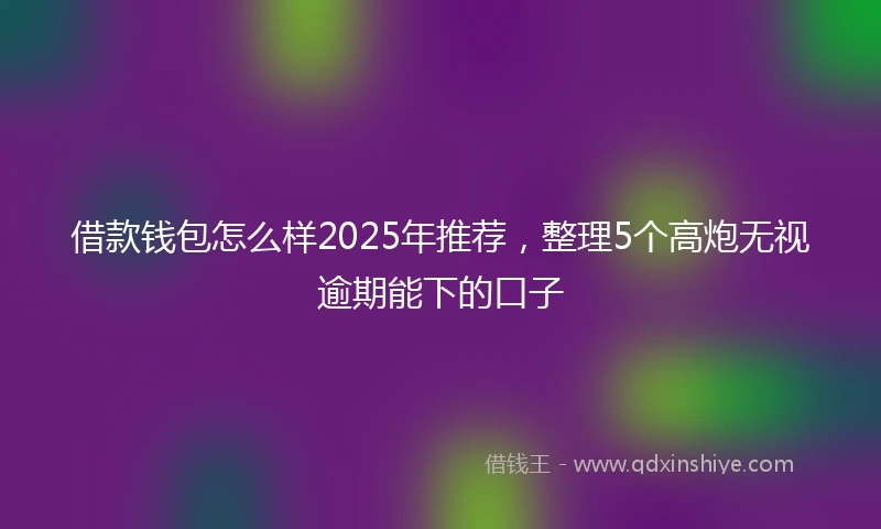 借款钱包怎么样2025年推荐，整理5个高炮无视逾期能下的口子