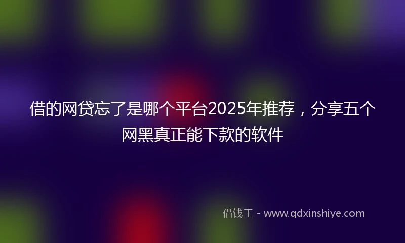 借的网贷忘了是哪个平台2025年推荐，分享五个网黑真正能下款的软件
