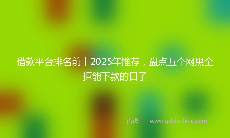 借款平台排名前十2025年推荐，盘点五个网黑全拒能下款的口子