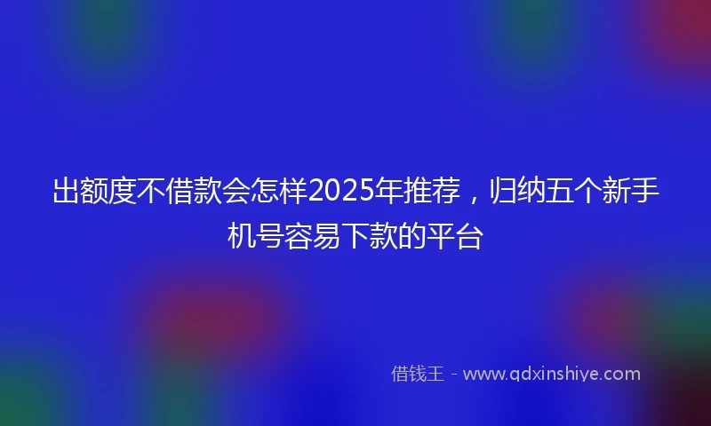 出额度不借款会怎样2025年推荐，归纳五个新手机号容易下款的平台