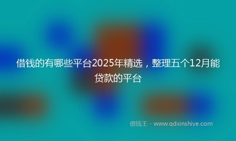 借钱的有哪些平台2025年精选，整理五个12月能贷款的平台