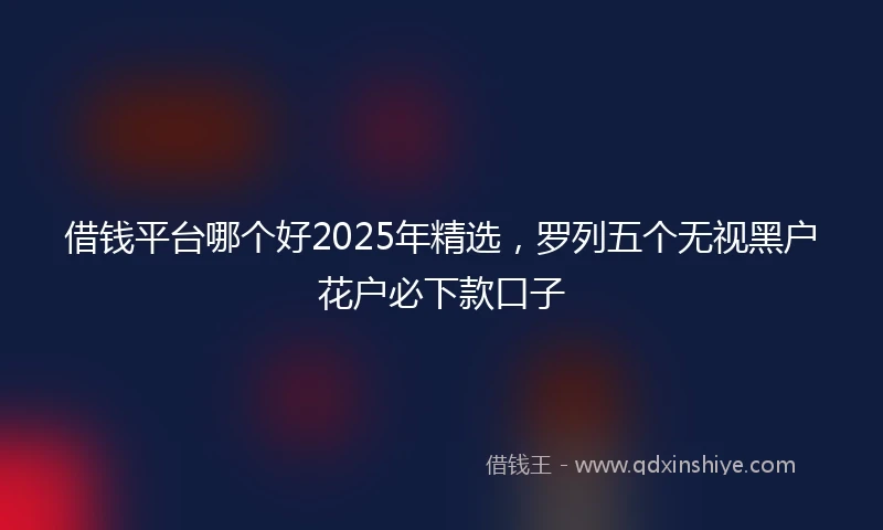 借钱平台哪个好2025年精选，罗列五个无视黑户花户必下款口子