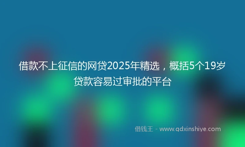 借款不上征信的网贷2025年精选，概括5个19岁贷款容易过审批的平台