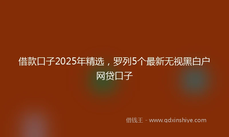借款口子2025年精选，罗列5个最新无视黑白户网贷口子