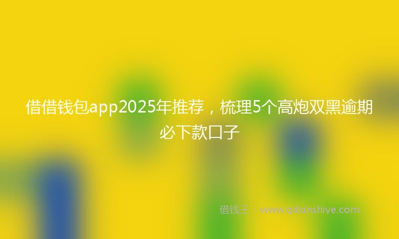 借借钱包app2025年推荐，梳理5个高炮双黑逾期必下款口子