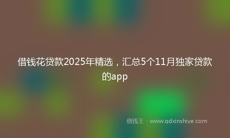 借钱花贷款2025年精选，汇总5个11月独家贷款的app