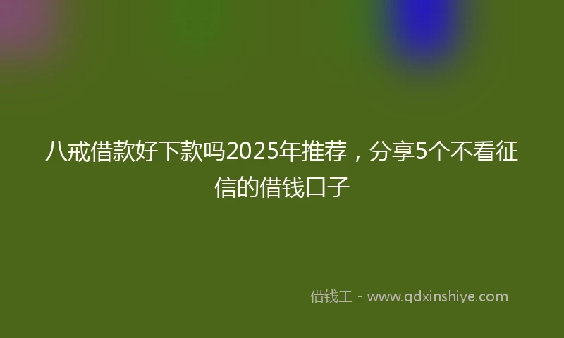 八戒借款好下款吗2025年推荐，分享5个不看征信的借钱口子
