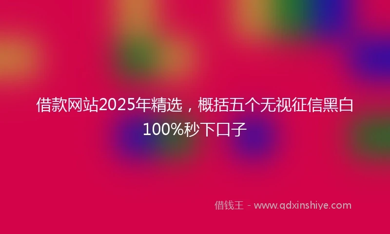 借款网站2025年精选，概括五个无视征信黑白100%秒下口子