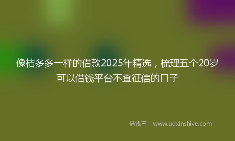像桔多多一样的借款2025年精选，梳理五个20岁可以借钱平台不查征信的口子