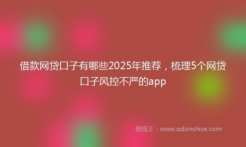 借款网贷口子有哪些2025年推荐，梳理5个网贷口子风控不严的app