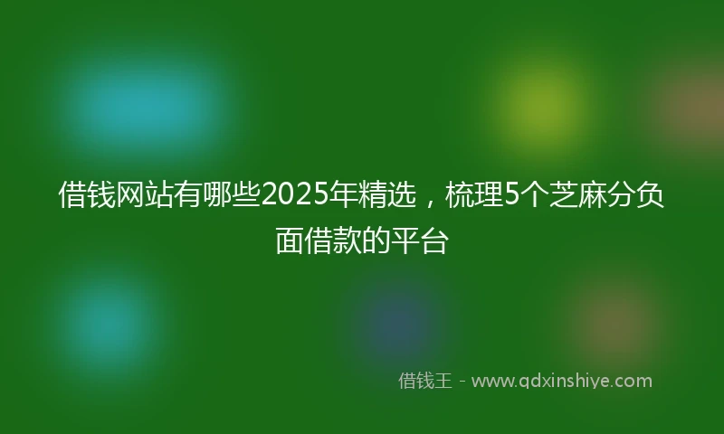 借钱网站有哪些2025年精选，梳理5个芝麻分负面借款的平台