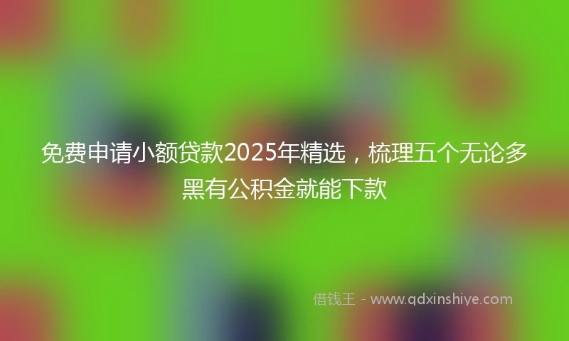 免费申请小额贷款2025年精选，梳理五个无论多黑有公积金就能下款
