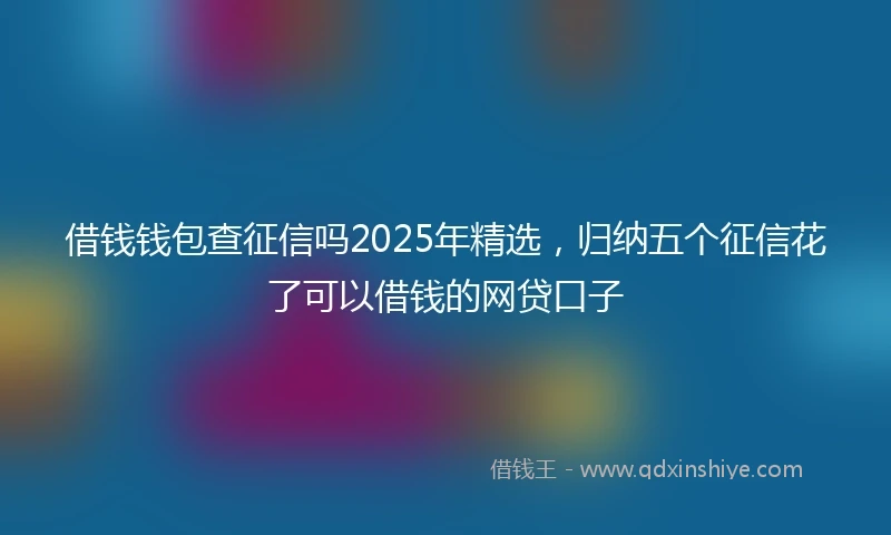 借钱钱包查征信吗2025年精选，归纳五个征信花了可以借钱的网贷口子