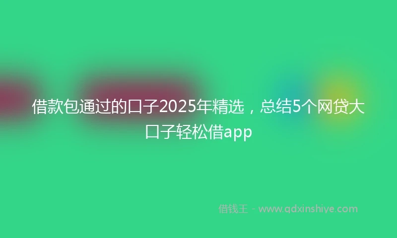 借款包通过的口子2025年精选，总结5个网贷大口子轻松借app