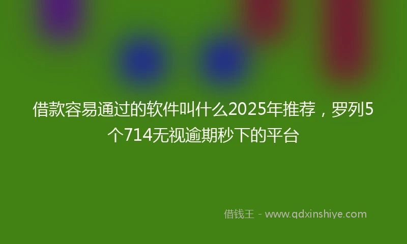 借款容易通过的软件叫什么2025年推荐，罗列5个714无视逾期秒下的平台