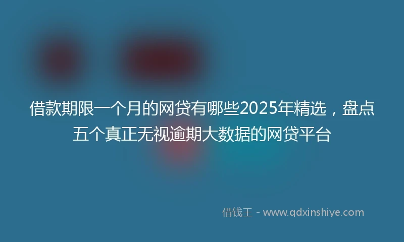 借款期限一个月的网贷有哪些2025年精选，盘点五个真正无视逾期大数据的网贷平台