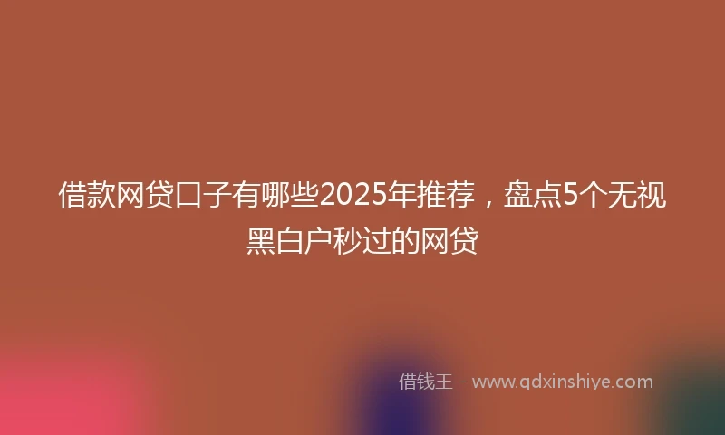 借款网贷口子有哪些2025年推荐，盘点5个无视黑白户秒过的网贷
