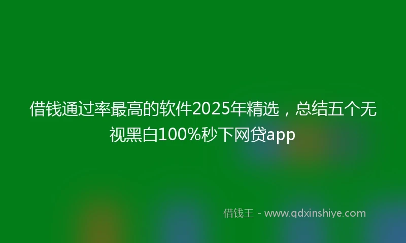 借钱通过率最高的软件2025年精选，总结五个无视黑白100%秒下网贷app