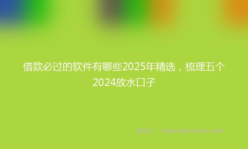 借款必过的软件有哪些2025年精选，梳理五个2024放水口子
