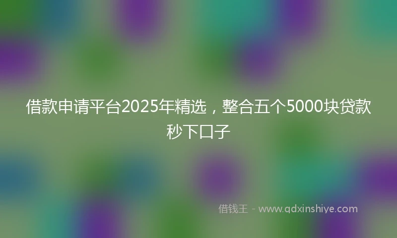 借款申请平台2025年精选，整合五个5000块贷款秒下口子