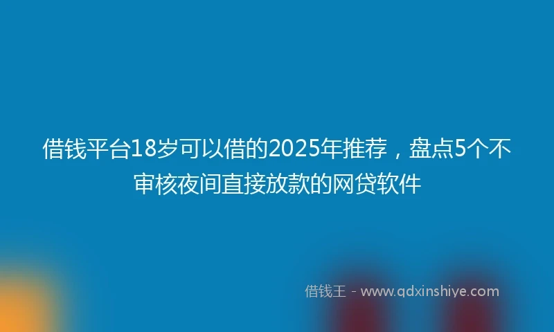借钱平台18岁可以借的2025年推荐，盘点5个不审核夜间直接放款的网贷软件