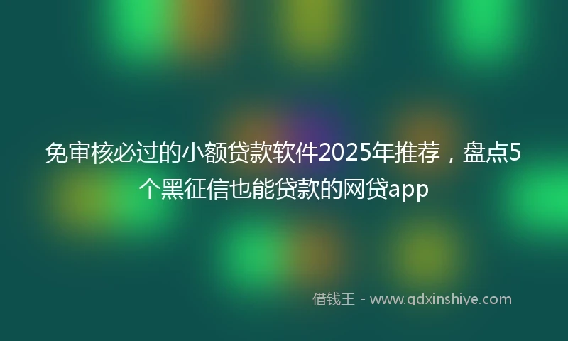 免审核必过的小额贷款软件2025年推荐，盘点5个黑征信也能贷款的网贷app