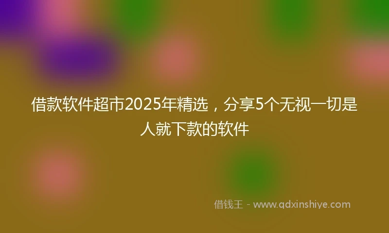借款软件超市2025年精选，分享5个无视一切是人就下款的软件