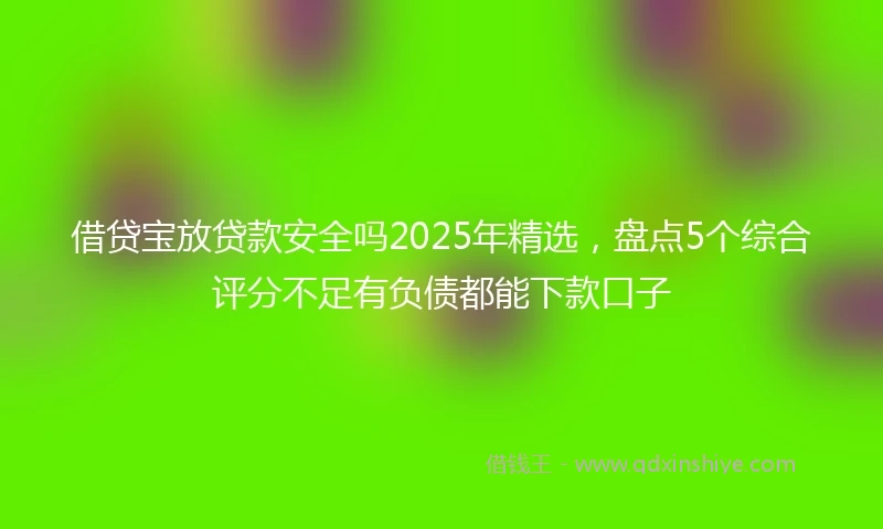 借贷宝放贷款安全吗2025年精选，盘点5个综合评分不足有负债都能下款口子