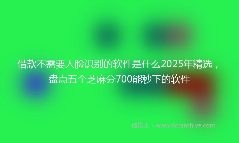 借款不需要人脸识别的软件是什么2025年精选，盘点五个芝麻分700能秒下的软件