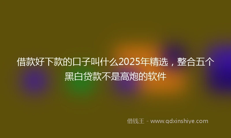 借款好下款的口子叫什么2025年精选,整合五个黑白贷款不是高炮的软件