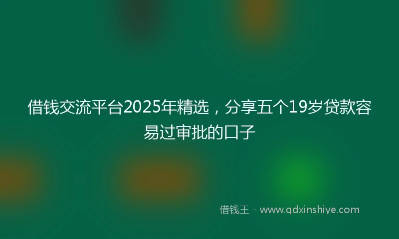 借钱交流平台2025年精选，分享五个19岁贷款容易过审批的口子