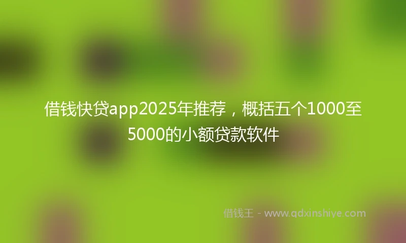 借钱快贷app2025年推荐，概括五个1000至5000的小额贷款软件