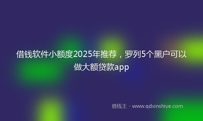 借钱软件小额度2025年推荐，罗列5个黑户可以做大额贷款app