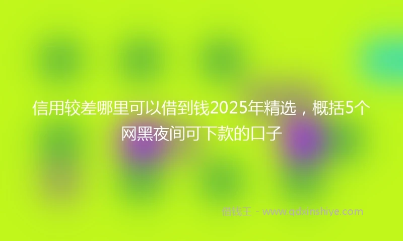 信用较差哪里可以借到钱2025年精选，概括5个网黑夜间可下款的口子