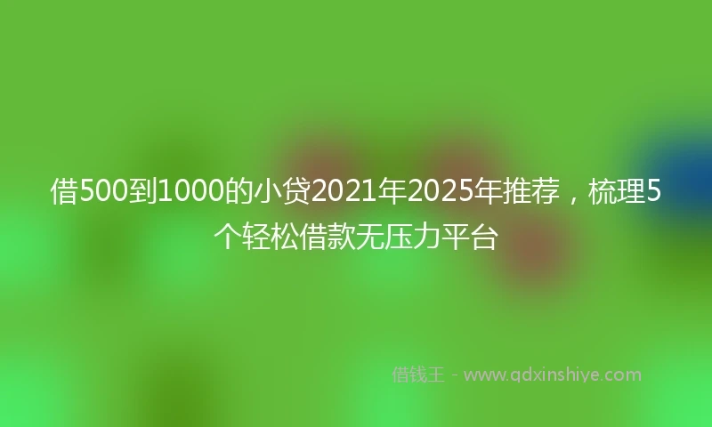 借500到1000的小贷2021年2025年推荐，梳理5个轻松借款无压力平台