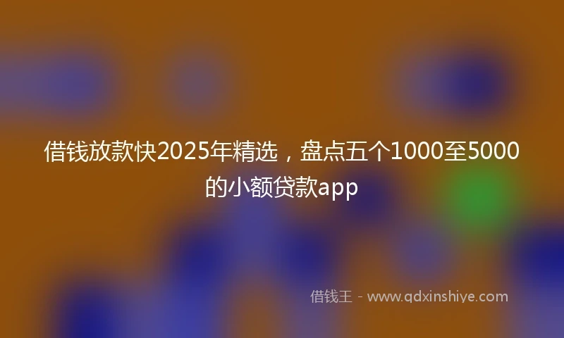借钱放款快2025年精选，盘点五个1000至5000的小额贷款app