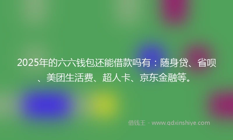 2025年的六六钱包还能借款吗有：随身贷、省呗、美团生活费、超人卡、京东金融等。