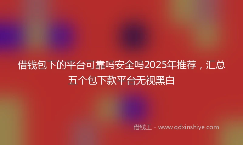 借钱包下的平台可靠吗安全吗2025年推荐，汇总五个包下款平台无视黑白