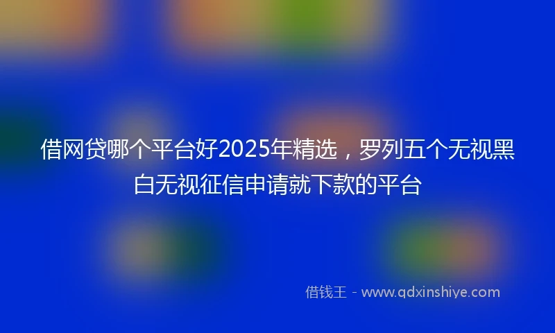 借网贷哪个平台好2025年精选，罗列五个无视黑白无视征信申请就下款的平台