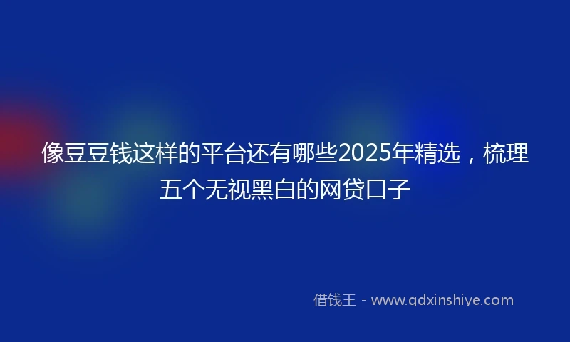 像豆豆钱这样的平台还有哪些2025年精选，梳理五个无视黑白的网贷口子