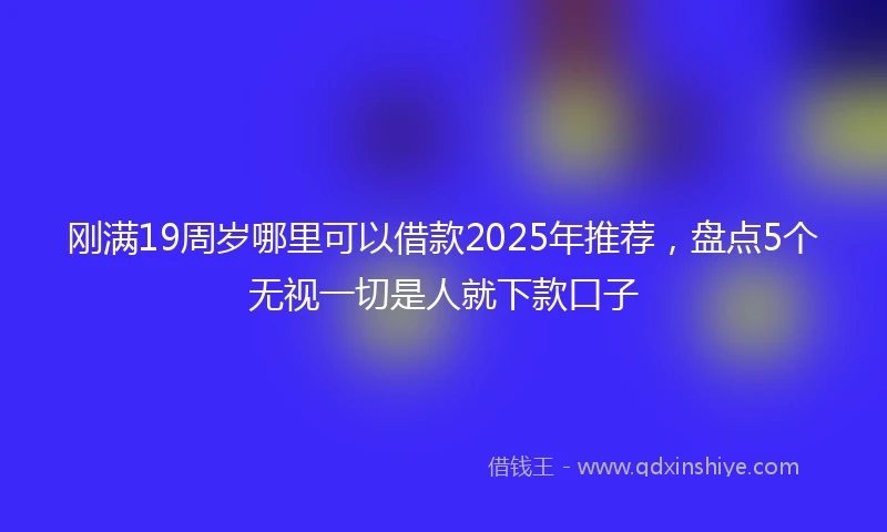 刚满19周岁哪里可以借款2025年推荐，盘点5个无视一切是人就下款口子