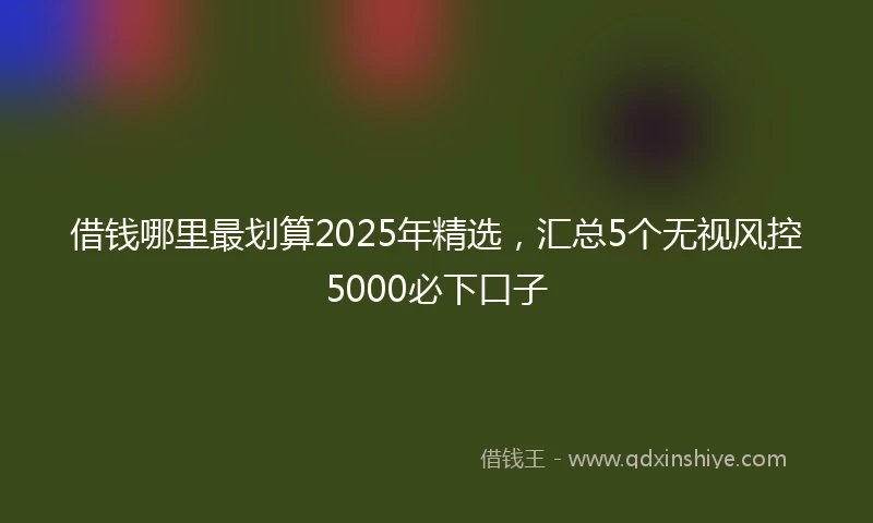 借钱哪里最划算2025年精选，汇总5个无视风控5000必下口子